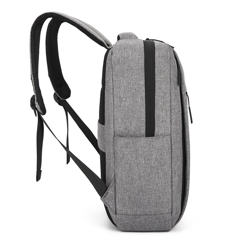 Gift casual business computer backpack for men and women, Oxford fabric solid color simple shoulder backpack, can be printed with LOGO details Picture