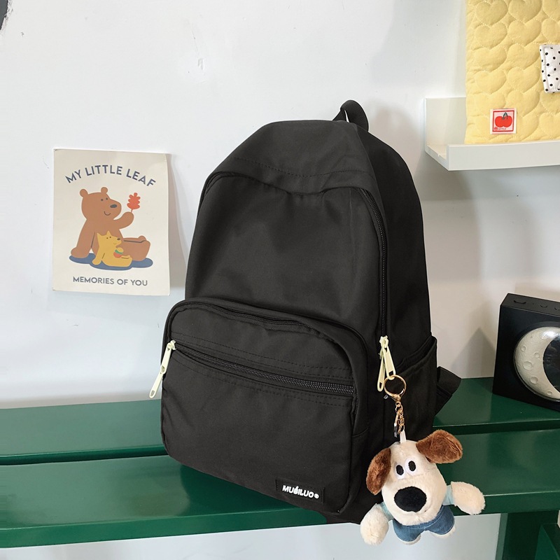 The new Korean-style casual backpack is a fresh and sweet schoolbag for high school students' classes and a fashionable solid-color travel backpack for girls Specification drawing
