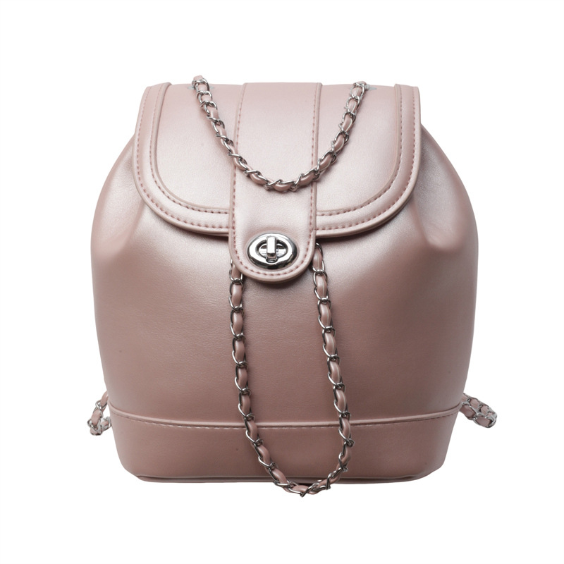 Korean school-style chain backpack for women, 2024 new style, fashionable and versatile schoolbag, portable small backpack for travel Item Picture