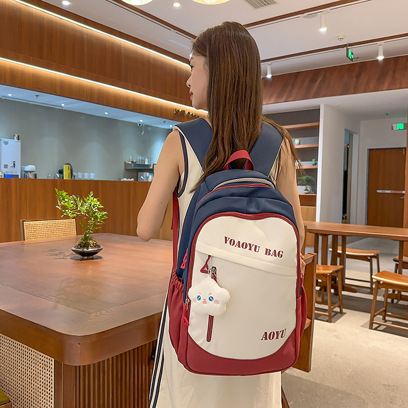 Large-capacity schoolbag for boys, Korean-style high school student travel backpack for boys, lightweight junior high school and college student backpacks for girls details Picture