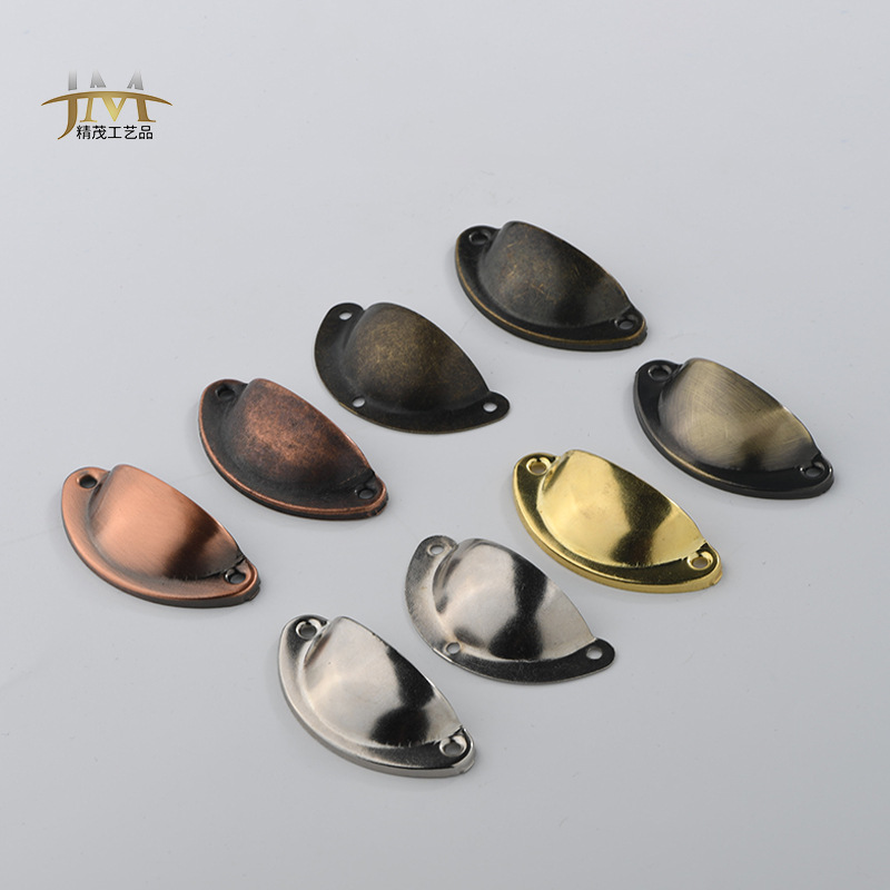 Jingmao New Chinese-style home decoration iron sheet material antique cabinet shell iron sheet retro semi-circular handle accessories Item Picture