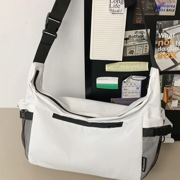 2025 New couple crossbody bag, Japanese cool workwear style, single-shoulder bag for men, college students, large-capacity travel bag for women Specification drawing