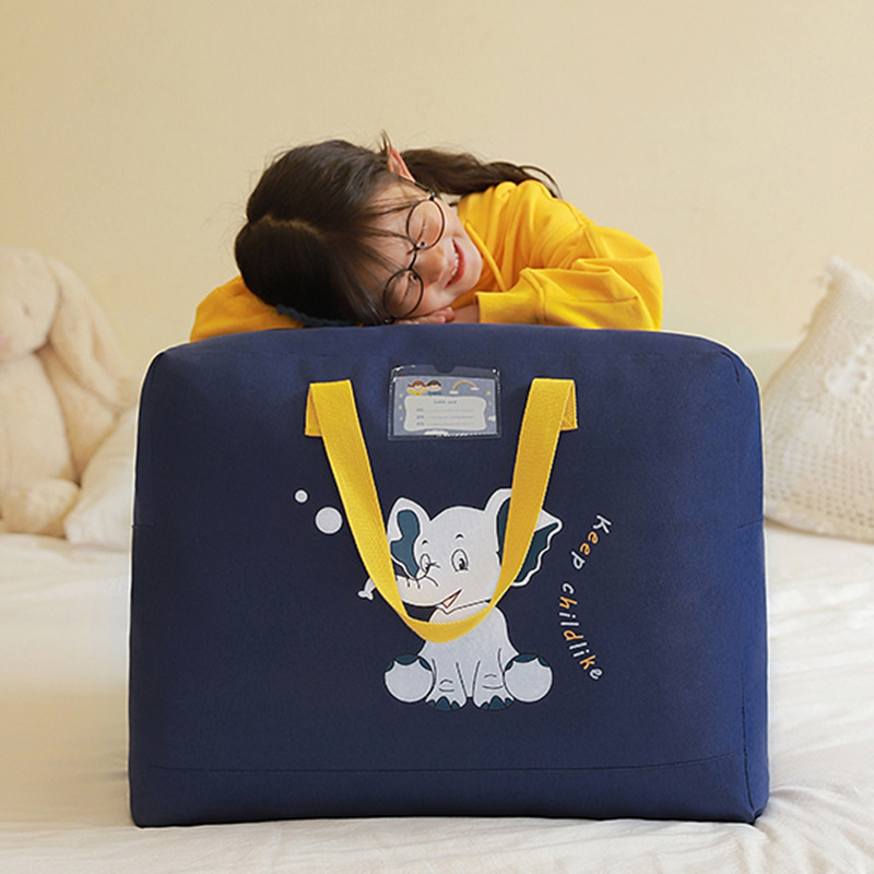Wholesale of home cartoon cotton quilt sorting and storage bags, large-capacity travel bags, moving bags, children's and animal cotton quilt bags full figure