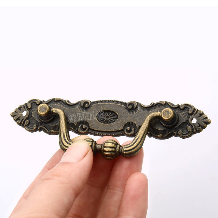 European-style drawer handle, retro and simple cabinet door, cabinet handle, antique bronze wooden box, wooden box handle Item Picture