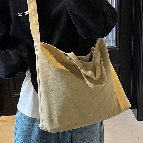 Solid-color Korean-style anti-theft single-shoulder bag, simple single-shoulder Korean-style versatile class bag, tote bag, casual and high-quality crossbody bag Specification drawing