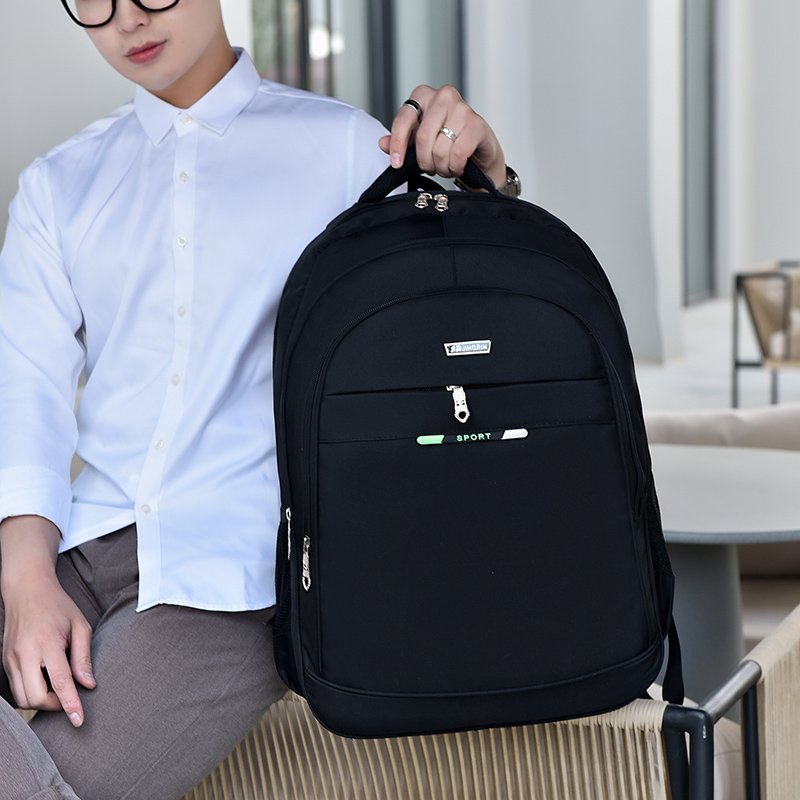 Korean-style casual backpack for business commuting, large-capacity solid-color schoolbag, fashionable and simple computer bag, men's backpack details Picture