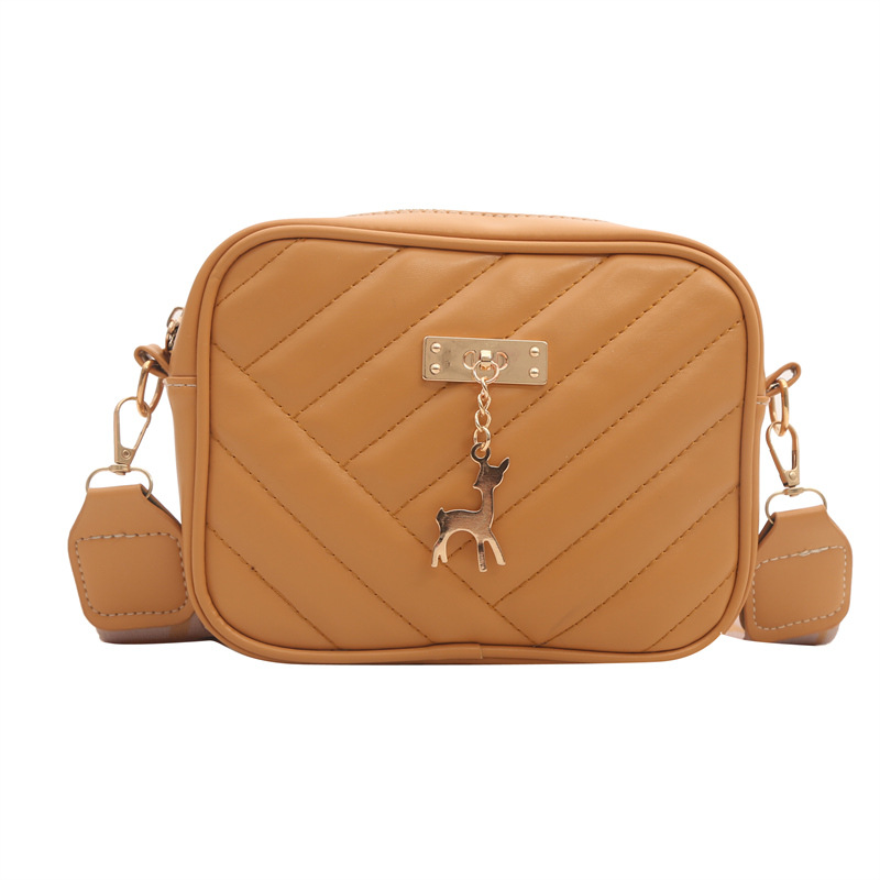 Women's bag 2024 New style small square bag, women's single-shoulder bag, fashionable and simple crossbody bag, solid color makeup coin purse Item Picture