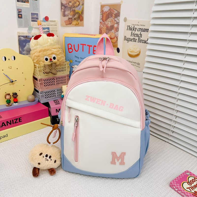 Children's travel backpack for primary school students 2025 Japanese-style sweet color contrast forest-style girl travel shopping boy backpack full figure