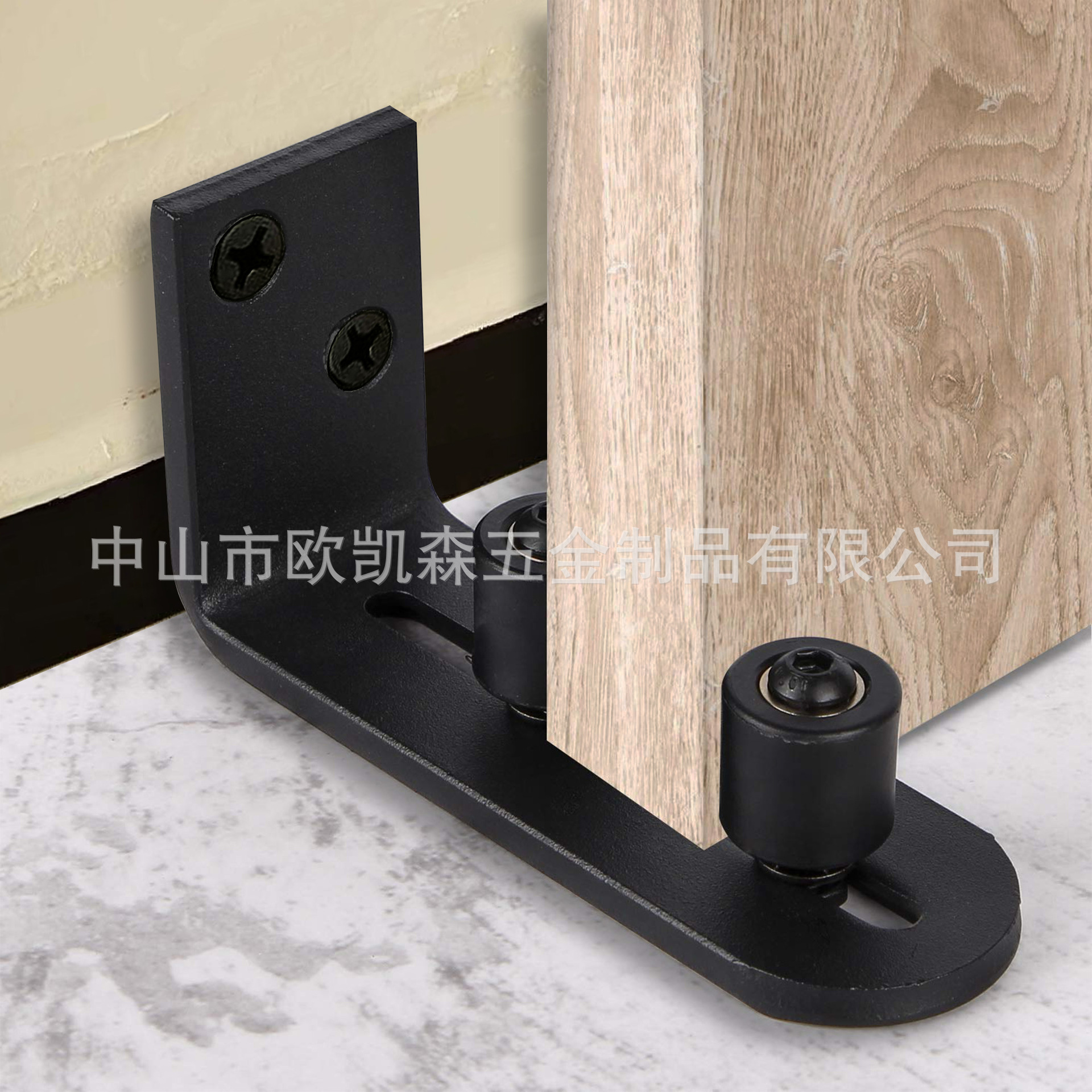 Barn door pulley anti-sway device, barn door track anti-sway device, ground guide rail, double wheels with bearings, super smooth Specification drawing