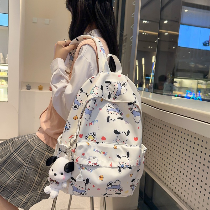 Cute Pacha Dog girl schoolbag, new Instagram backpack for junior high school students, large-capacity backpack for campus and senior high school students Specification drawing