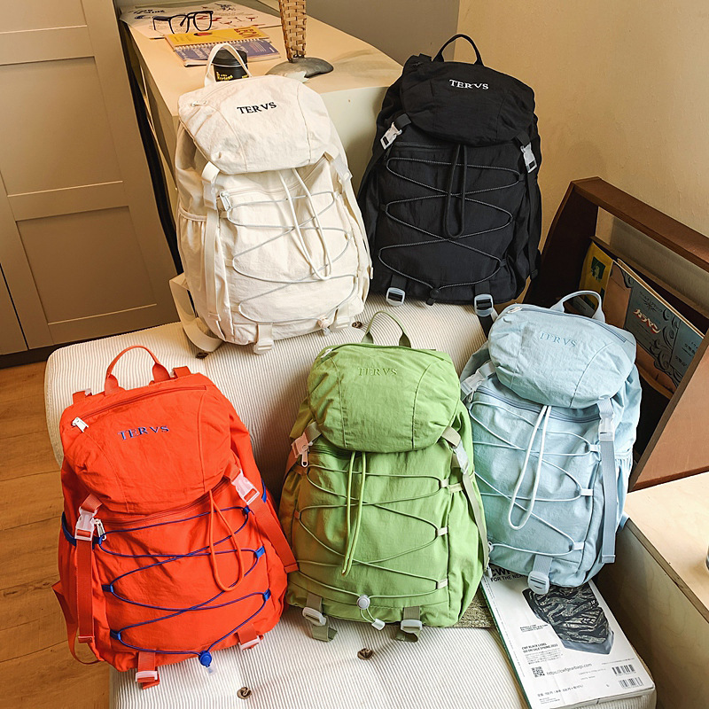 New outdoor hiking bag with drawstring, large-capacity travel backpack, nylon lightweight camping hiking sports backpack Specification drawing
