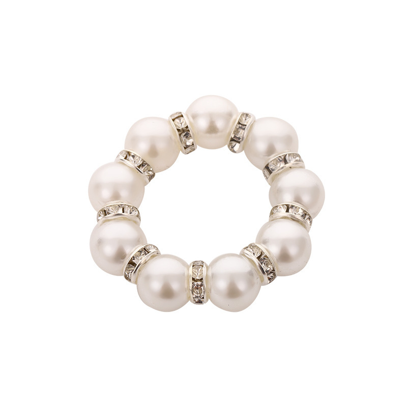 Cross-border light luxury style pearl napkin ring, elegant wedding banquet Western dining table setting, silk scarf buckle, fashionable accessory napkin buckle Item Picture