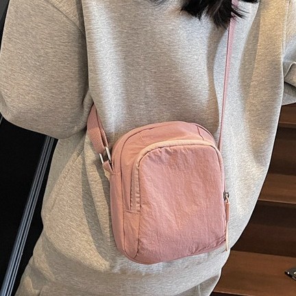 New casual retro canvas small bag, versatile and simple single-shoulder crossbody bag, Japanese Harajuku mobile phone case for female students full figure