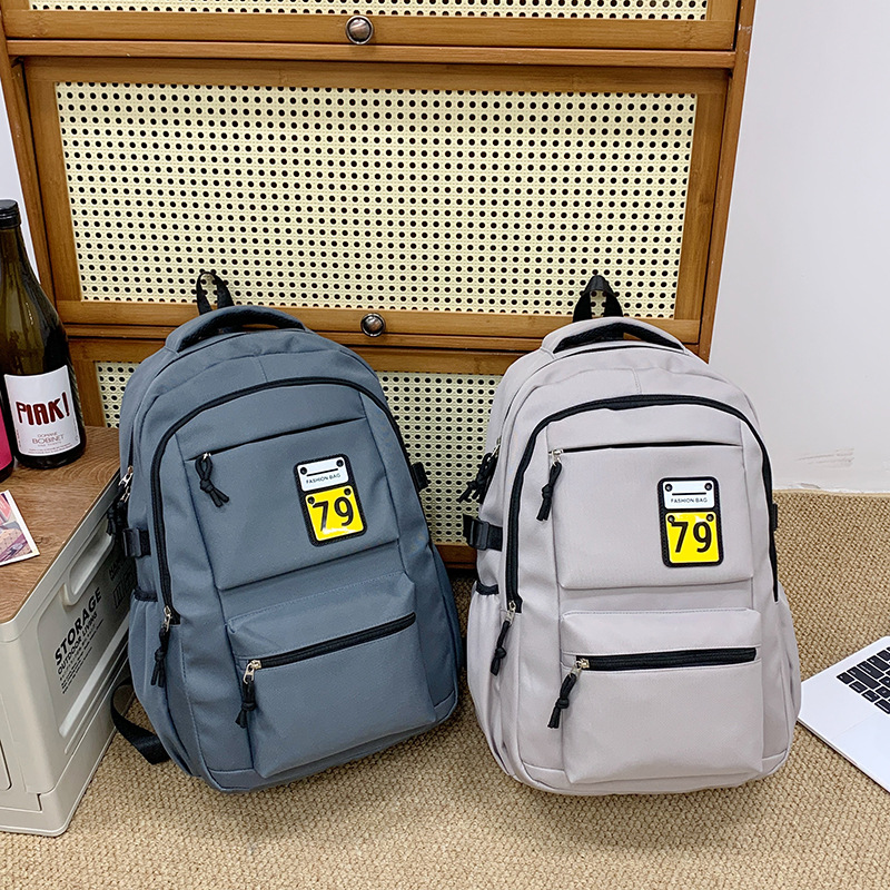 Men's backpack, Korean-style casual large-capacity computer backpack, outdoor travel bag, junior high school student study bag, schoolbag for girls full figure