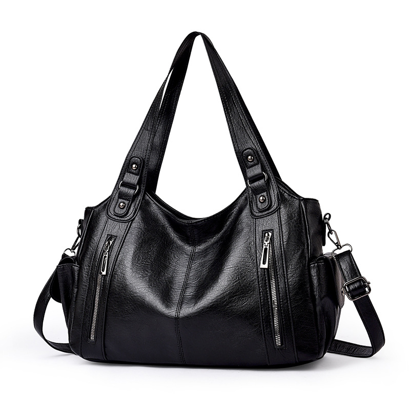 Cross-border retro women's bag, versatile and fashionable tote bag, large-capacity single-shoulder hand-carry, underarm travel crossbody bag for commuting Item Picture