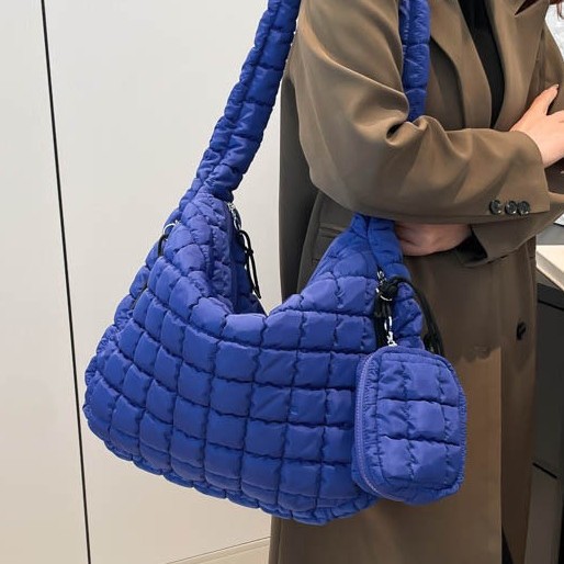Cross-border wholesale bestsellers: Wrinkled cloud bag, fashionable single-shoulder crossbody dumpling bag, large-capacity down cotton underarm women's bag details Picture
