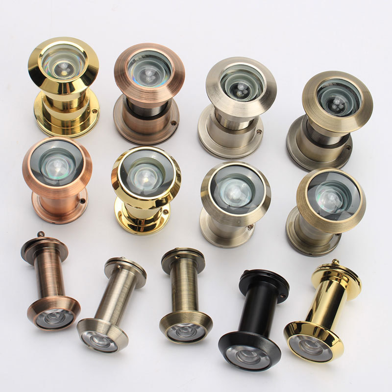 Brass cat's eye, 200-degree high-definition optical lens, wide-angle view, covered anti-theft, anti-picking, anti-theft door, all-copper cat's eye full figure