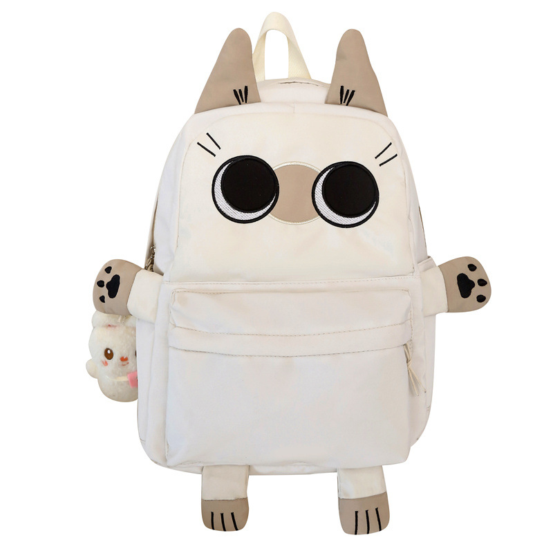 Cross-border schoolbag, cute kitten for junior high school students, ugly and cute backpack, large-capacity schoolbag for senior high school students, backpack travel Item Picture