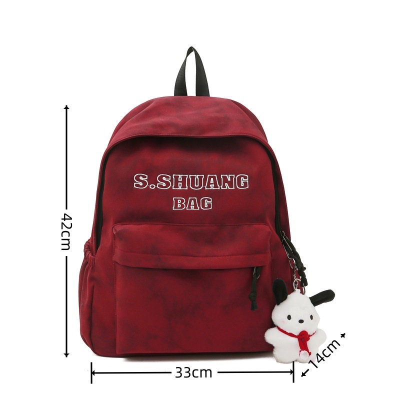 Japanese Harajuku retro letter backpack 2025 New Korean version simple and versatile student schoolbag with large capacity for women Item Picture