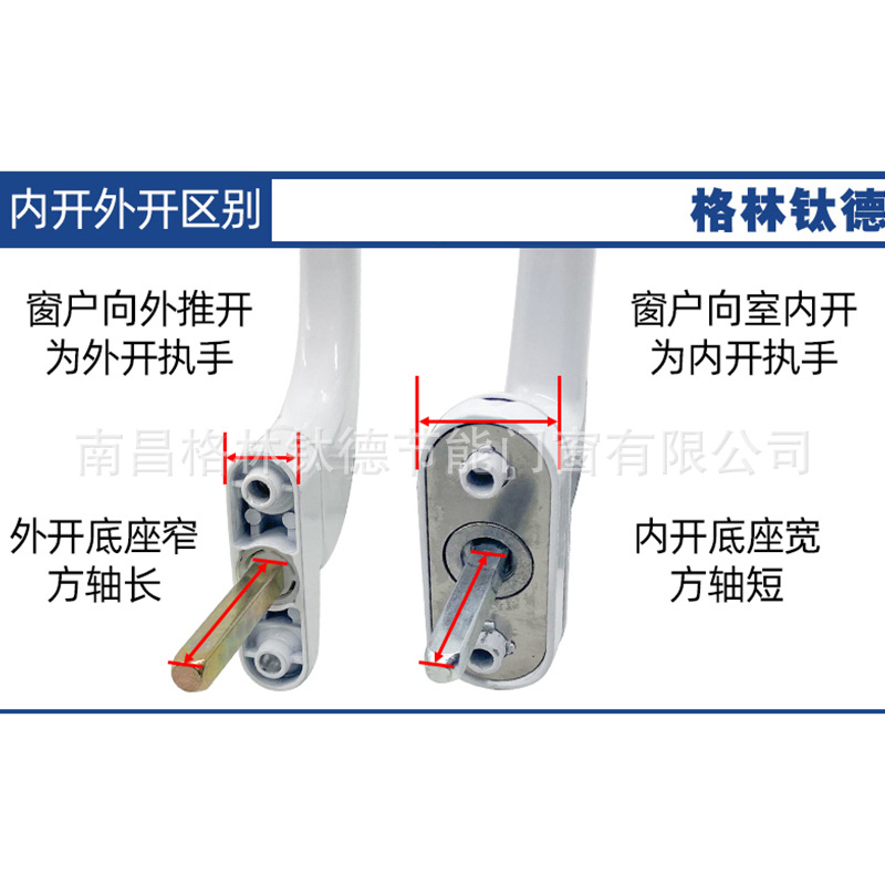 Thickened and enlarged plastic-steel window and door transmission handle with key, inward-opening handle with lock, interlocking handle lock, outward-opening window Application Scenario