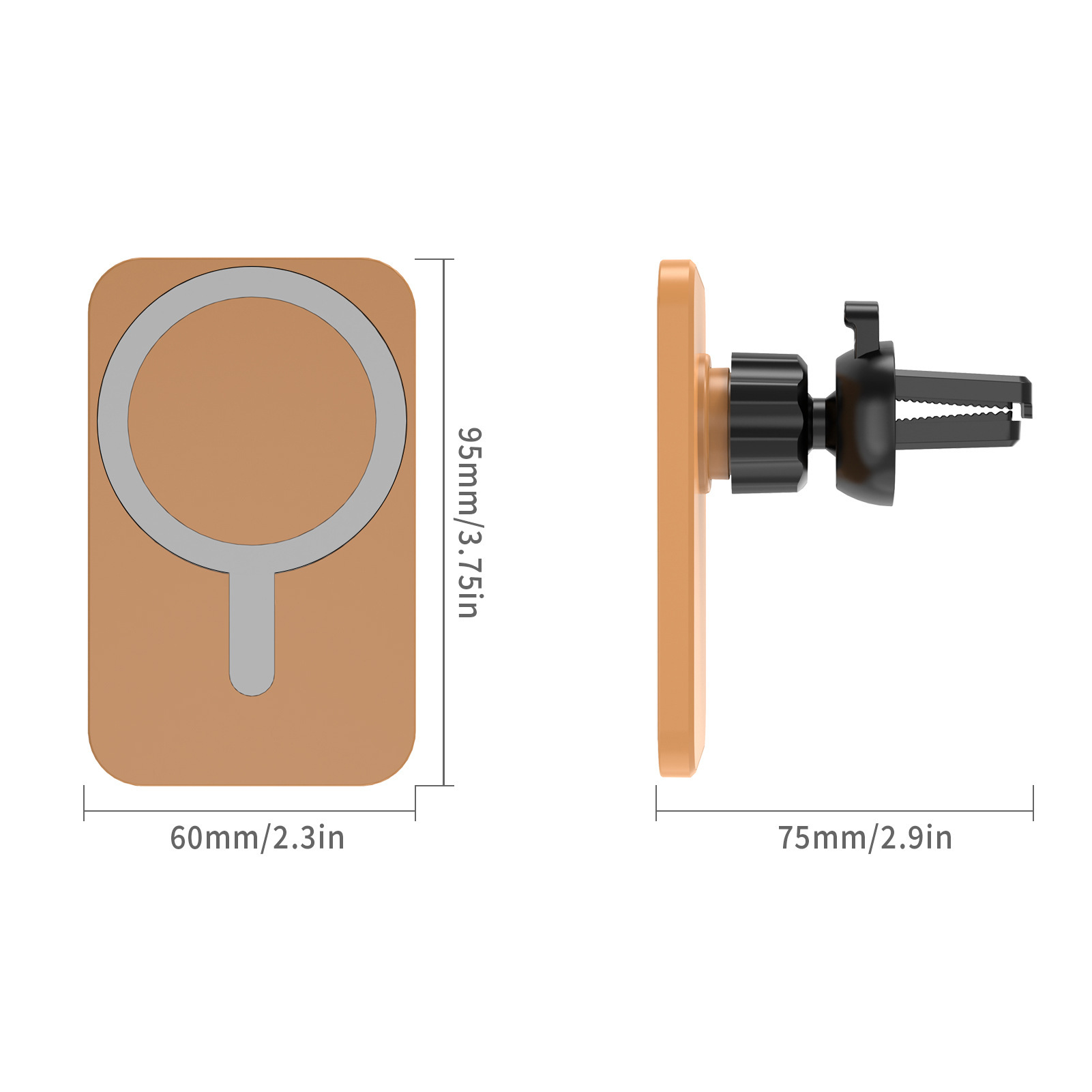Magsafe magnetic mobile phone universal wireless charger stand suitable for Apple 15W car air outlet suction cup details Picture