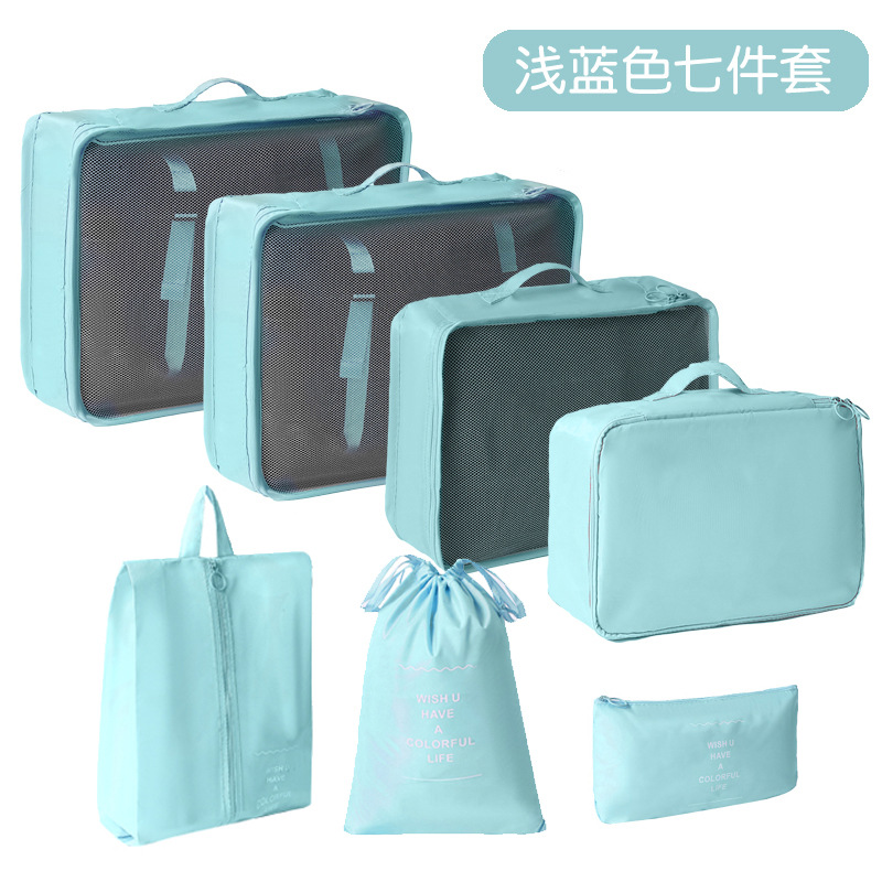Factory direct sales of seven-piece travel storage bags, business trip luggage, clothes organization bags, and clothing sorting and storage bags details Picture