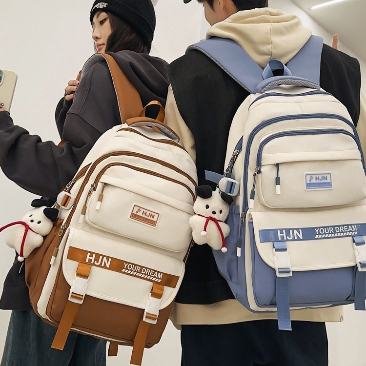 2025 New high-appearancelevel student bag, spliced color contrast large-capacity student schoolbag, casual for both boys and girls in junior and senior high school Specification drawing