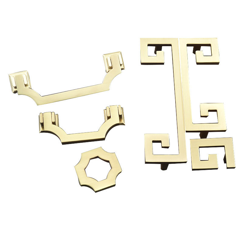 Manufacturer's in-stock furniture hardware cabinet handles, copper brushed new Chinese-style wardrobe drawer cabinet handles Item Picture