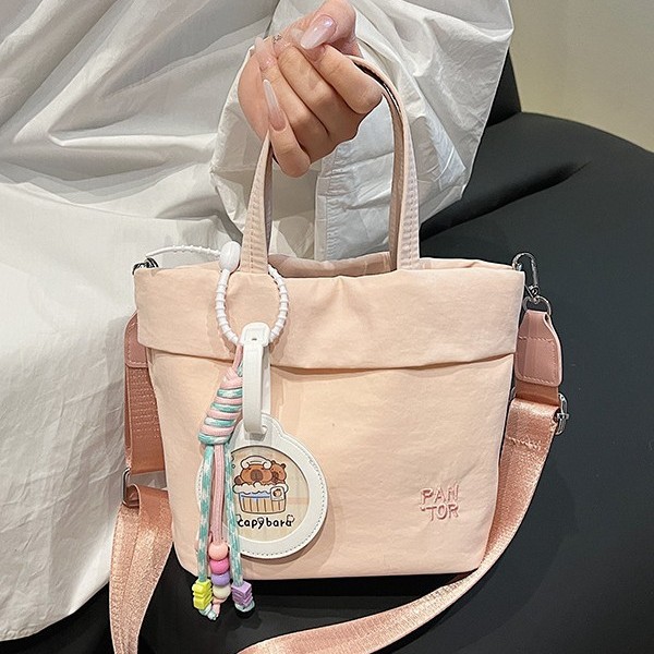 Solid-color lightweight Korean-style ins Tote bag, a casual, simple and lightweight handbag for women, a single-shoulder crossbody bag for young women Specification drawing