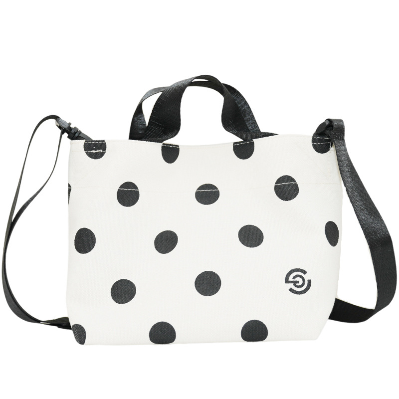 Cute and versatile canvas bag, new simple large-capacity portable and universal handbag, funny student crossbody bag Item Picture