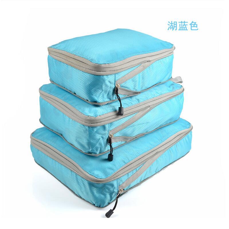 Cross-border travel storage bags, compression storage bags, three-piece set, waterproof clothing sorting bags, luggage compartments, travel bags Application Scenario