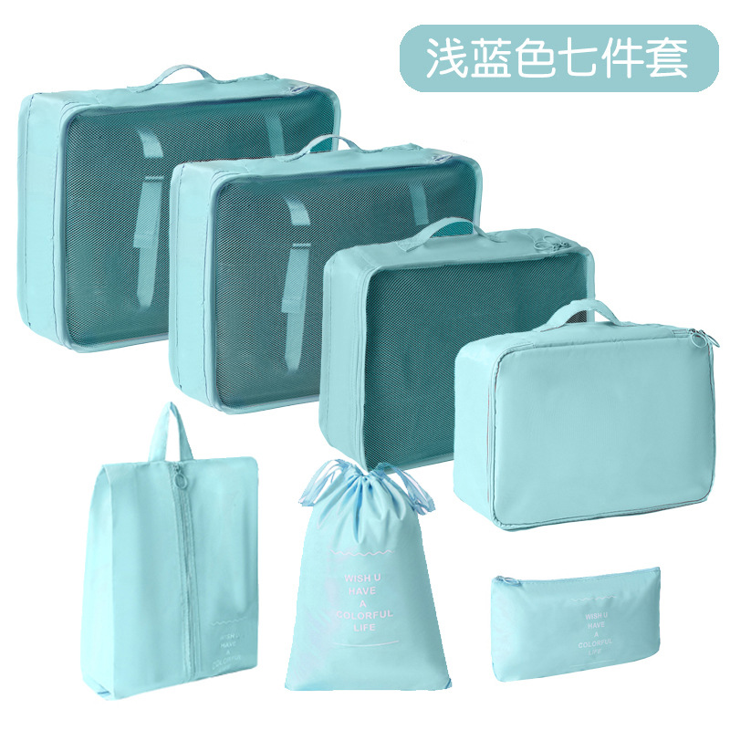 Cross-border exclusive travel storage bags, 6-7-9-piece sets, travel clothing and underwear compartments, luggage storage bags Application Scenario