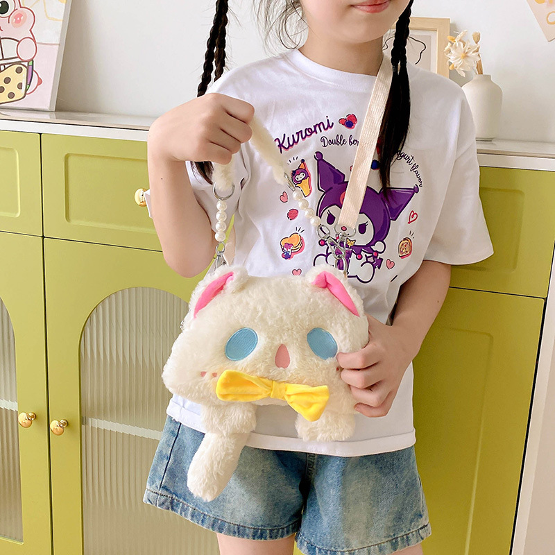 Plush bag 2023 Autumn New Style Lolita Youyou Cat Crossbody Bag Animal Doll Soft and cute hand-held crossbody bag details Picture