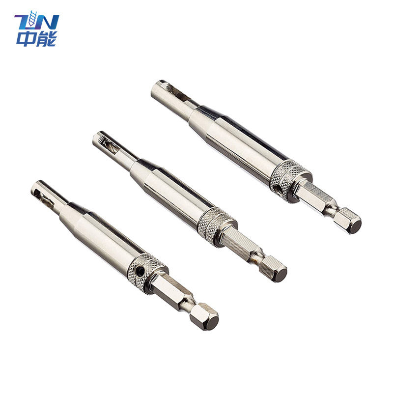 Woodworking door and window hinge hinge drill bit positioning hole opener, hexagonal handle positioning hole opener, integrated drill for hinge hole opening full figure