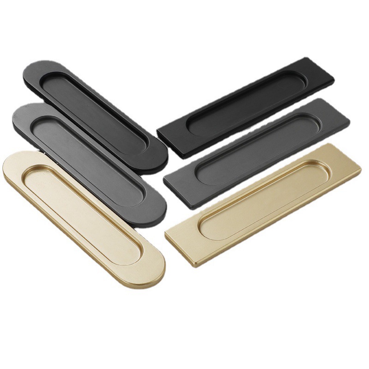 Non-drilling adhesive sliding door handle, gold, black, gray, warehouse door, glass door, kitchen door, drawer invisible handle Item Picture