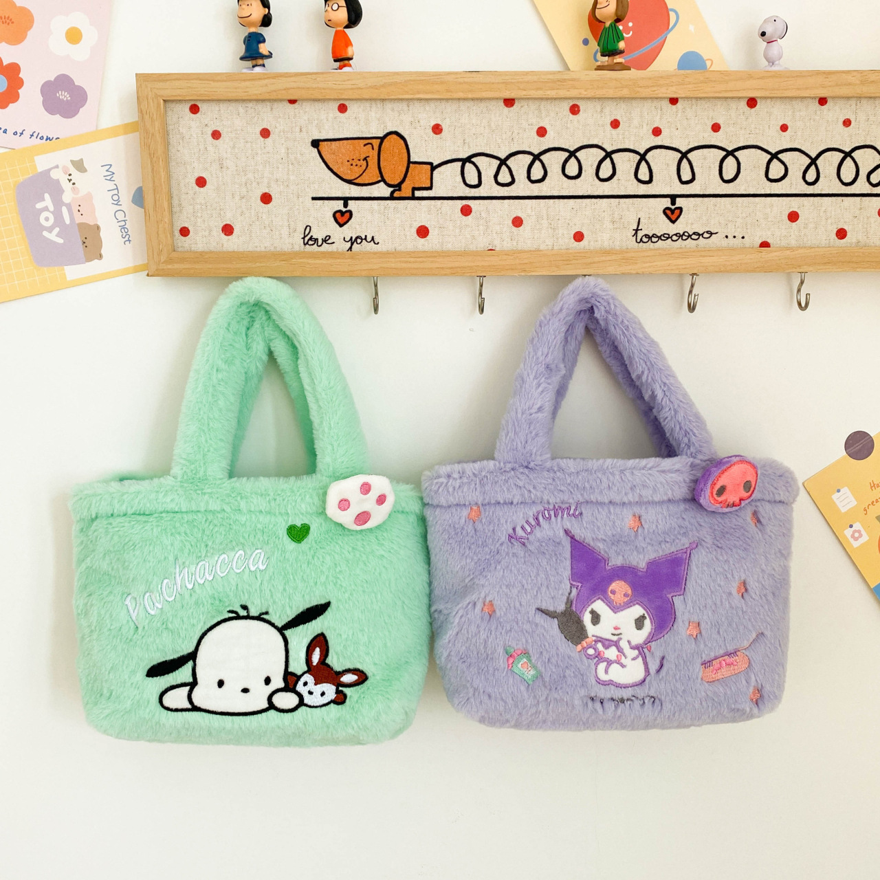 Yugui Dog Series Soft and cute handbag Storage Bag 2023 New Style claw doll Girls Gift Throwing Bag Direct sale Application Scenario