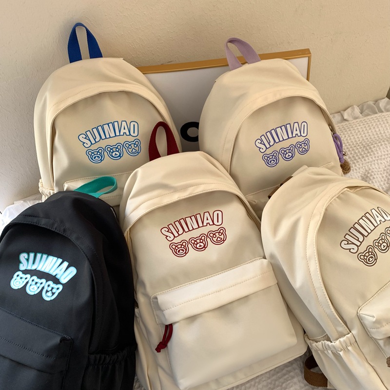 New cross-border student high-appearance-level schoolbag, large-capacity color-blocking campus backpack, Korean-style fresh and versatile backpack Application Scenario
