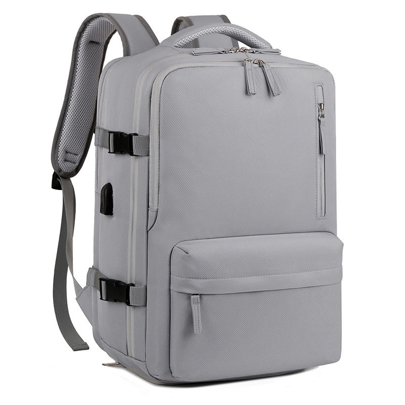 Cross-border simple and casual travel bag, unisex computer bag, high-end double-shoulder, large-capacity waterproof business backpack Item Picture