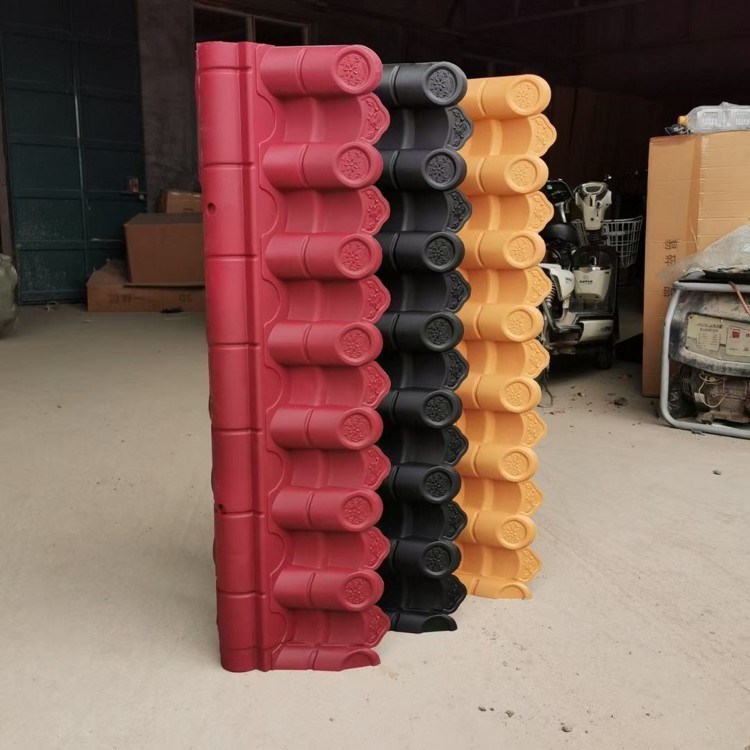 Double-sided integrated wall tiles, wall cap pressed roof tiles, Chinese-style courtyard decorative plastic glazed resin tiles, wall head tiles, antique style Specification drawing