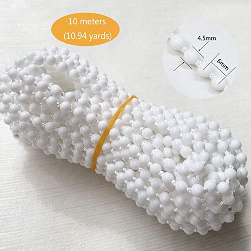 Cross-border supply of 10-meter bead chain, 10-piece bead buckle set, roller blind curtain accessories, 4.5*6MM close-string beads Specification drawing