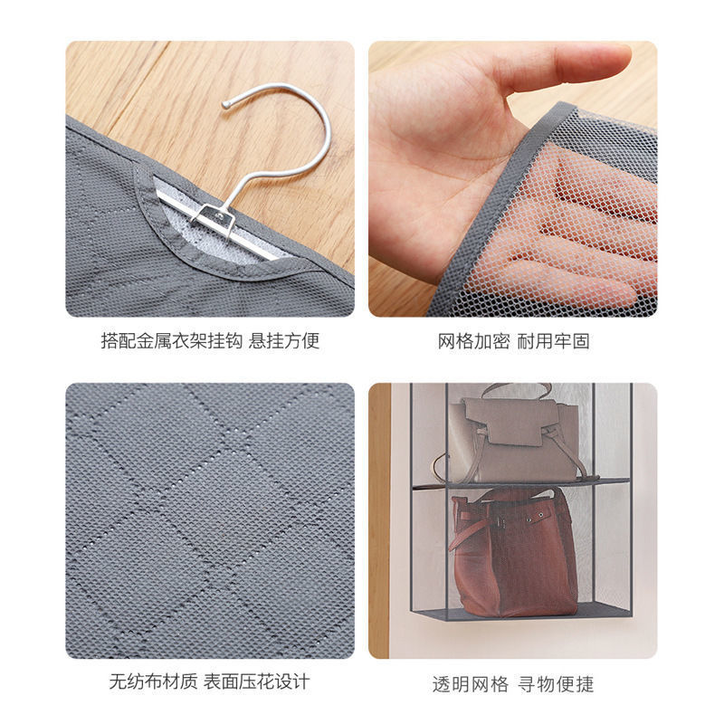 Manufacturer wholesale bag storage hanging bags, wardrobe hanging bags, door rear storage racks, household wardrobe storage hanging bags details Picture