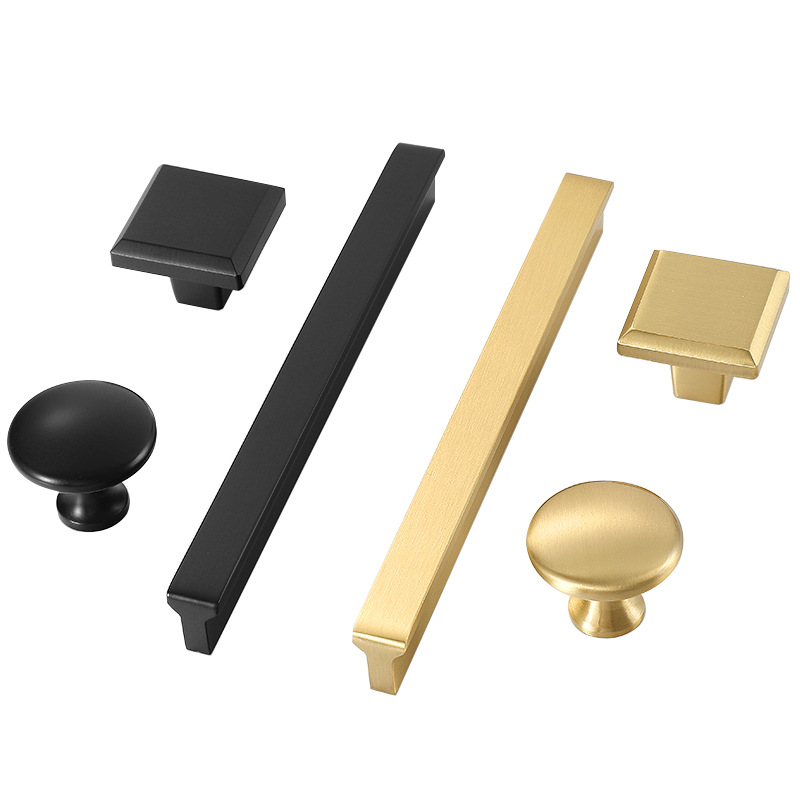Nusheng pure copper handle extended modern simple wardrobe cabinet door handle all-copper drawer T-shaped handle gold Item Picture