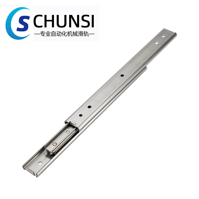 SSRXY27 three-section linear 304 stainless steel anti-rust high-temperature oven slide rail IDA76 three-section double-layer guide rail Specification drawing