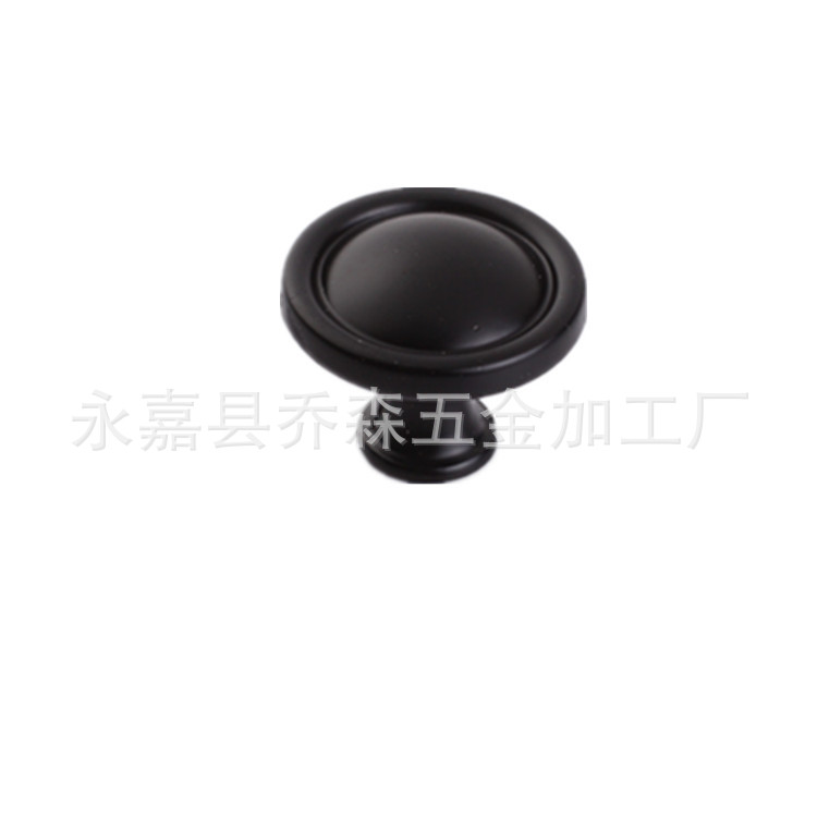 Black single-hole aluminum alloy handle, cabinet door handle, cabinet wardrobe drawer handle, furniture hardware handle, coat hook Item Picture