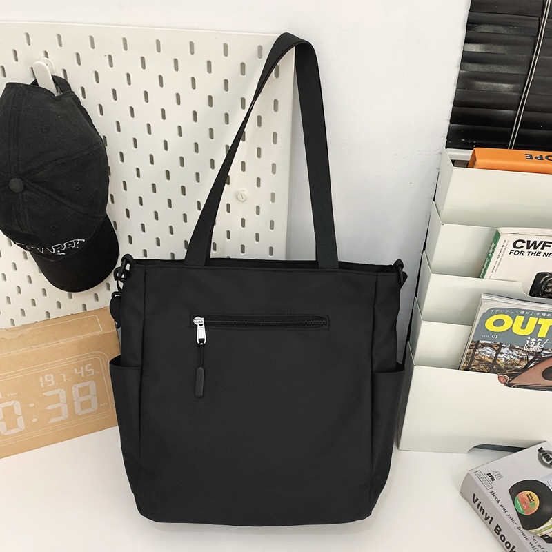 Men's 2025 new large-capacity Korean style Instagram trendy workwear couple casual single-shoulder bag Tote bag Specification drawing