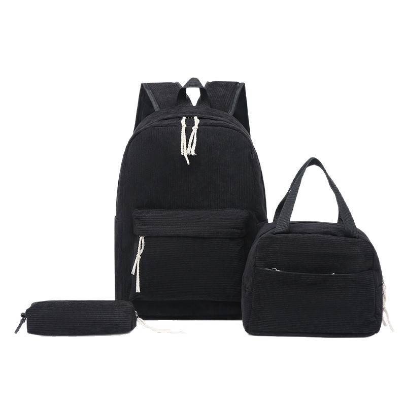 A fresh and artistic middle school backpack, an Instagram strawberry girl student backpack, a cute cartoon three-piece set of schoolbag Item Picture