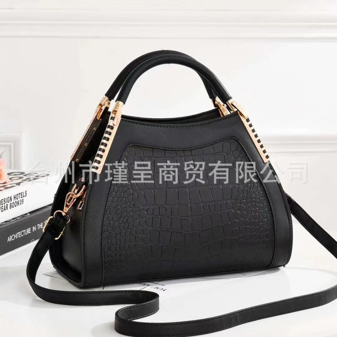 Cross-border women's handbag 2024 New style Fashionable stone pattern handbag, elegant commuting crossbody mom bag, foreign trade women's bag full figure