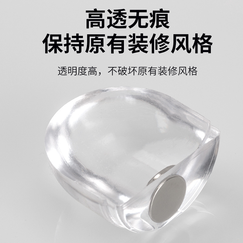 Cross-border best-selling no-drilling flat-head door stop, transparent bottom adhesive door bump, anti-collision silicone silent safety door stopper Application Scenario