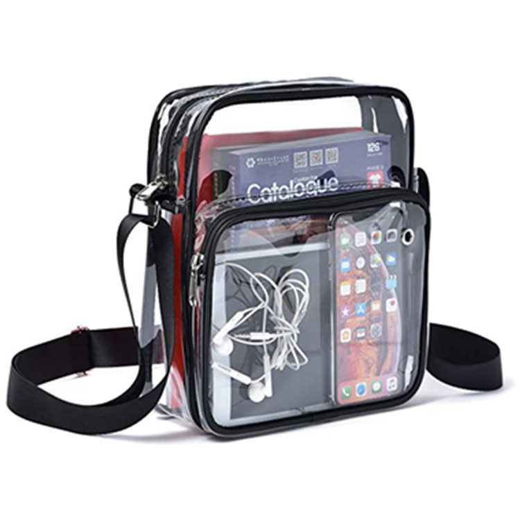 Amazon transparent pvc crossbody bag with adjustable shoulder strap, messenger bag, outdoor sports single-shoulder backpack factory direct sales full figure