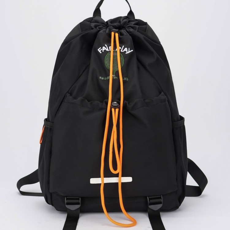 Badminton bag, drawstring backpack, 2024 new nylon fabric, large-capacity student schoolbag, mountain climbing, cycling and outdoor bag details Picture